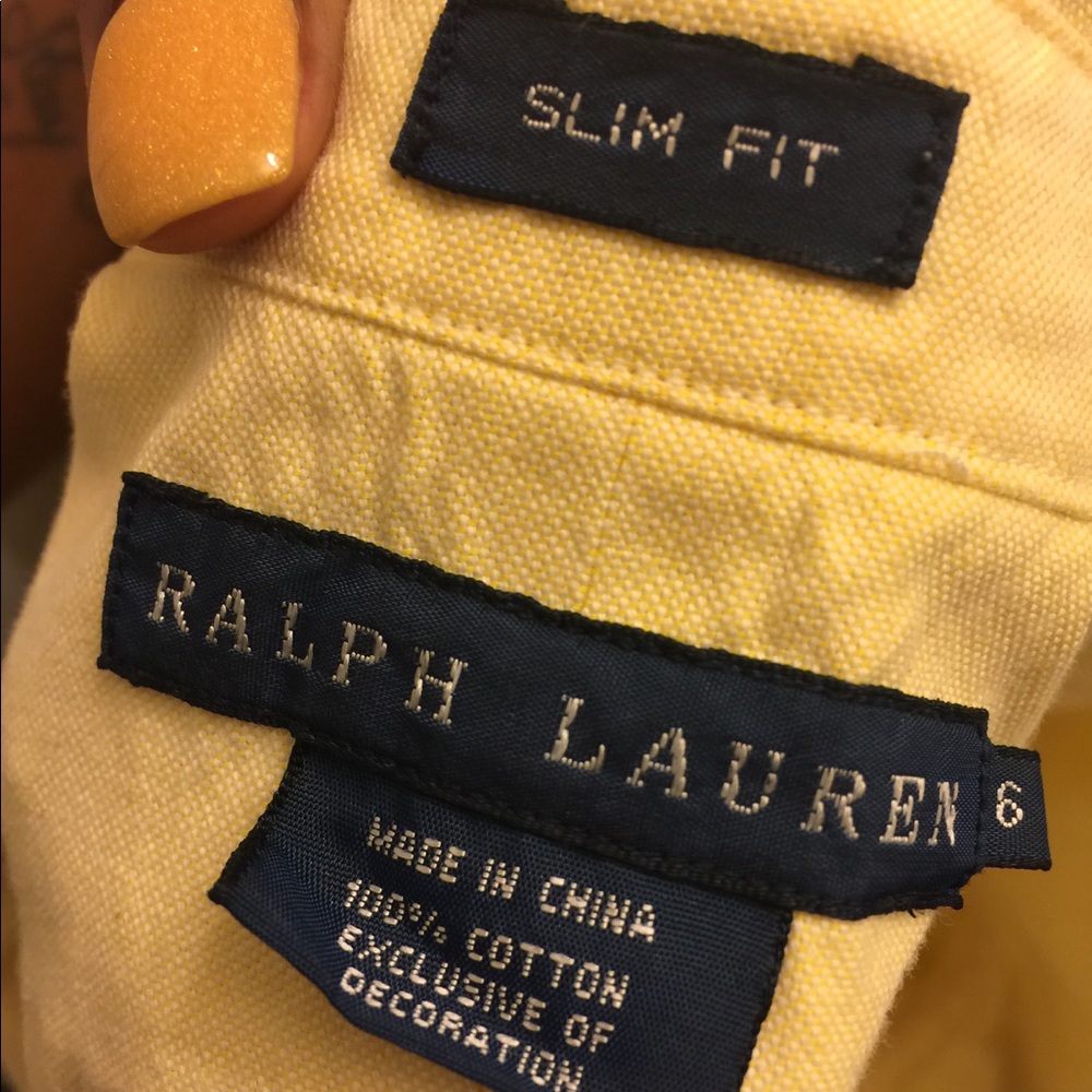 Soft Yellow Ralph Lauren Long-Sleeve